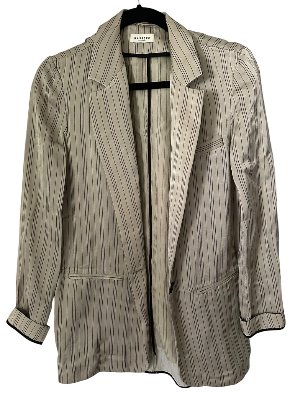 Masscob Cream Pinstripe Tailored Blazer Size 36 PLEASE READ DESCRIPTION